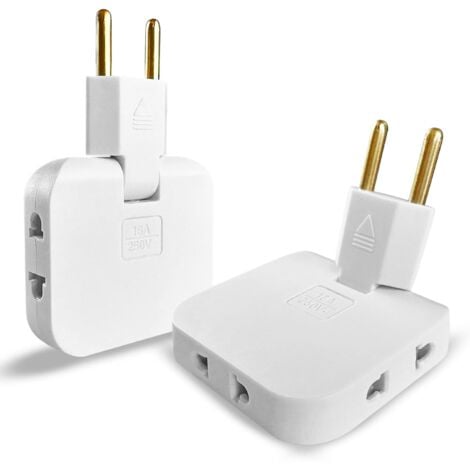 2x Multiprise Plate Derriere Meuble avec 3 Prises  Prise Plate avec Connexion Pivotante 180º  Prise Multiple 16A/250V  Multiprise Extra Plate  Multiprises