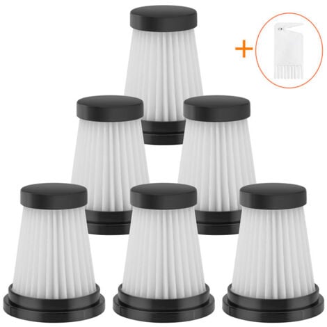 Lot de 6 filtres HEPA de rechange pour aspirateur sans fil pour Moosoo K12 K12 Pro K13, pour Genius Invictus One 1.0 X7 / 2.0, pour Foxnovo 13KPA accessoires de filtre pour aspirateur à main
