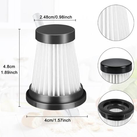 Lot de 6 filtres HEPA de rechange pour aspirateur sans fil pour Moosoo K12 K12 Pro K13, pour Genius Invictus One 1.0 X7 / 2.0, pour Foxnovo 13KPA accessoires de filtre pour aspirateur à main