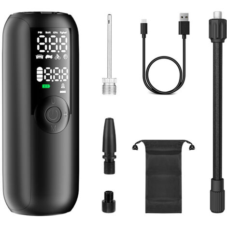 Gonfleur Pneus Sans Fil Portable - Pompe Électrique 150 PSI, Lampe Torche, USB, Pour Voiture, Vélo