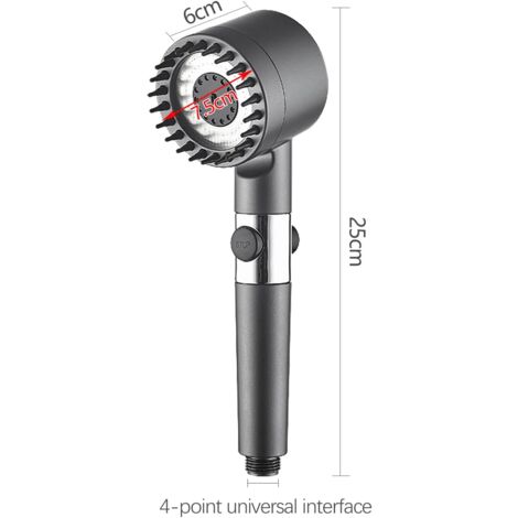 Pommeau Avec Filtre Et Bouton Stop Pommeau De Douche Haute Pression Économiseur D'Eau - 4 Jets, Filtre Anti-Calcaire, Avec Tuyau 1.5m Et Support - Noir Douche Massage Filtration Peau Pommeau Avec Filtre Et Bouton Stop Pommeau De Douche Haute Pression Économiseur D'Eau - 4 Jets, Filtre Anti-Calcaire, Avec Tuyau 1.5m Et Support - Noir Douche Massage Filtration Peau