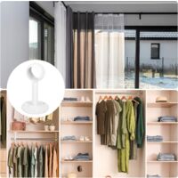 Support Pour Tringle à Rideaux - 2 Pièces, Acier Inoxydable, Hauteur 92mm, Pour Montage Plafond/Mur (Diam. Tringle 32mm)