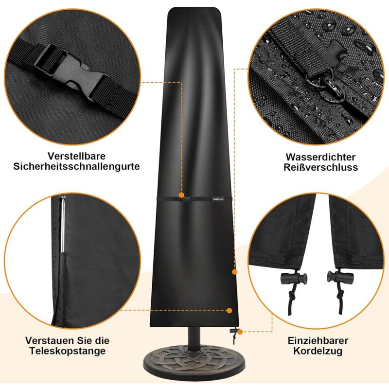 Schutzhülle Für Strandschirme - Wasserdichte Abdeckung Bis 145 Cm Mit Praktischem Tragegriff