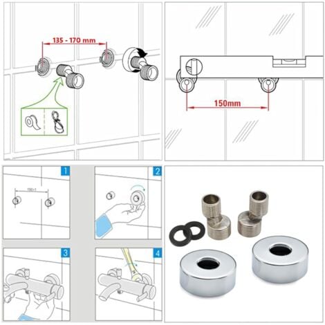 Duscharmatur Mit Thermostat Runden Duschthermostat Messing Mischbatterie mit 2 Auslässen, Brausearmatur mit 38 °C Sicherheitstaste