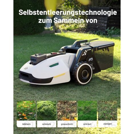 Mammotion Kehrmaschinen-Kit für YUKA Serie Mähroboter, Rasen- und Laubsammler für Roboter-Rasenmäher YUKA 1000, 2000