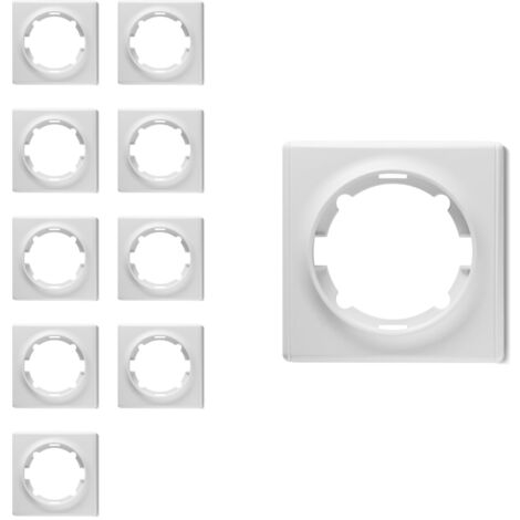 Plaque de finition Florence, en plastique, 1 poste (lot de 10) - blanc