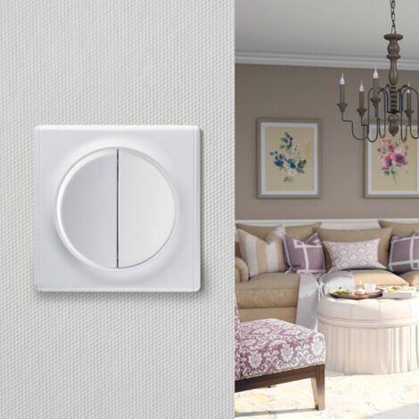 Plaque de finition Florence, en plastique, 1 poste (lot de 10) - blanc