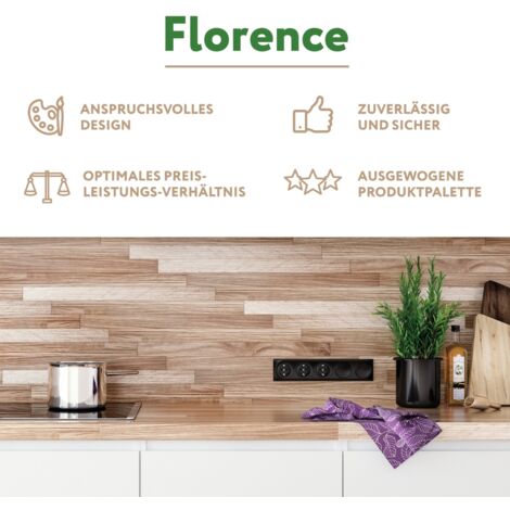 Plaque de finition Florence, en plastique, 1 poste (lot de 10) - blanc