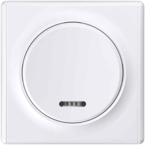 Interrupteur simple allumage avec témoin LED – Encastrable blanc – Indice de protection IP20 – Design élégant et résistant aux rayures – Warm-On
