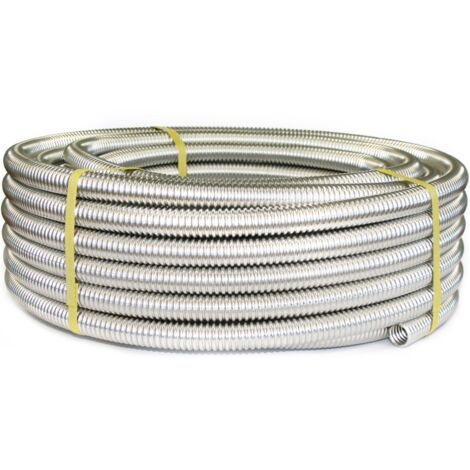 Tube ondulé en acier inoxydable CSST316L – Longueur 50m – DN15 – Résistance aux coups de bélier – Pour circuits d'alimentation d'eau – Stahlmann