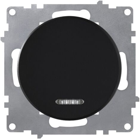 Interrupteur simple allumage, avec témoin lumineux LED, 1 voie - noir