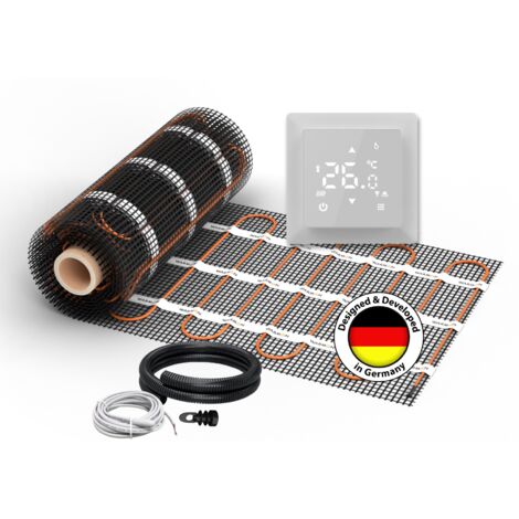 Chauffage au sol électrique pour carrelage WARMON CLASSIC LIGHT 100 W/m² + Thermostat S 100 Intelligent WiFi Tactile blanc - 14 m²