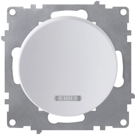Interrupteur simple allumage, avec témoin lumineux LED, 1 voie - blanc