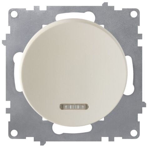 Interrupteur simple allumage, avec témoin lumineux LED, 1 voie - beige