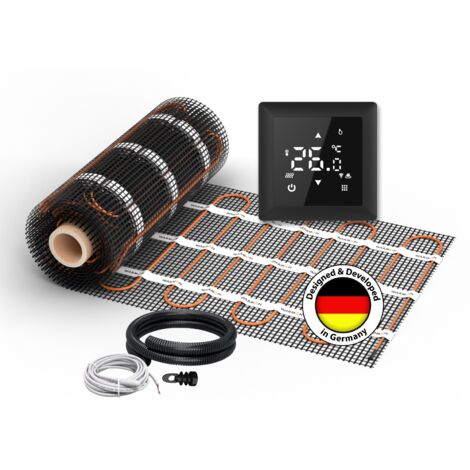Chauffage au sol électrique pour carrelage WARMON ULTRA 200 W/m² + Thermostat S 100 Intelligent WiFi Tactile noir - 1 m²