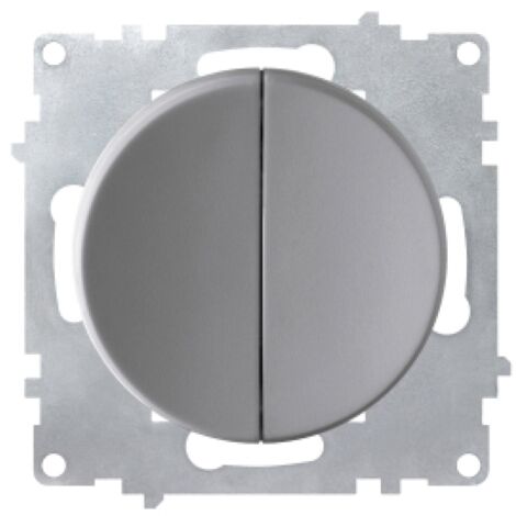 Interrupteur double, 1 voie - gris