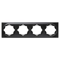 Plaque de finition Florence, en plastique, 4 postes - noir