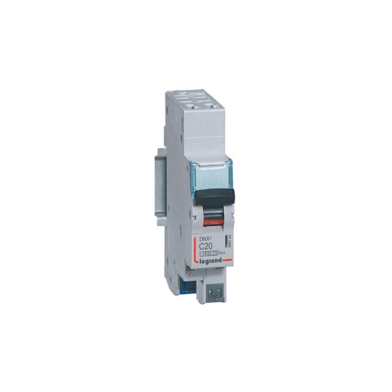 Legrand Disjoncteur Phase+Neutre DNX³4500 6kA arrivée et sortie borne automatique - 1P+N 230V 20A courbe C - 1 module
