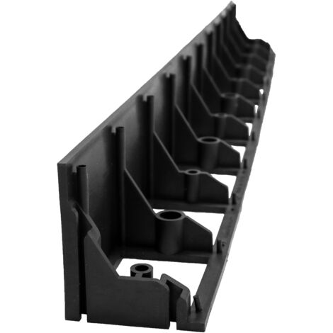 Wovar – Bordure de jardin en plastique noir 1000 x 80 x 58 mm – Résistante aux intempéries – Pour gravier et copeaux de bois – Par pièce