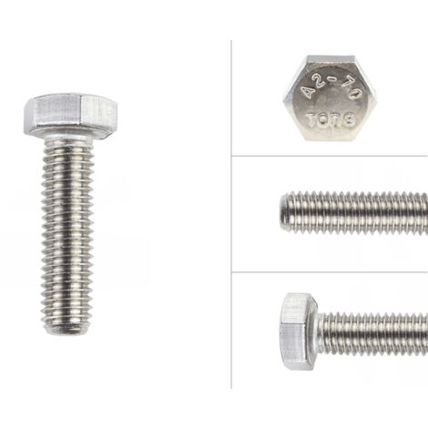 Boulon hexagonal inox M8 x 30 mm - 100 pièces