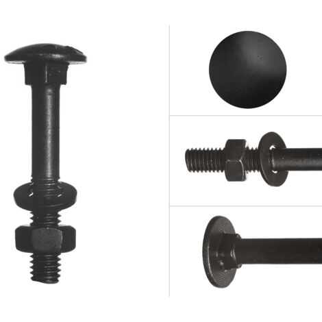 6 Boulons De Toit M6 X 40 Mm Avec écrous Carrés – Galvanisés ZP – OneStopDIY – Neuf