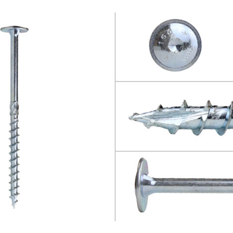 Vis à tête disque galvanisée 10.0 x 160 mm Torx 40 - Boîte 50 (1/2)