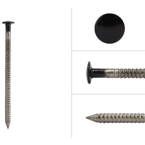 Pointes à tête bombée inox noir pour bardage avec pointe annelée A4 2.6 x 50 - Boîte de 500 grammes