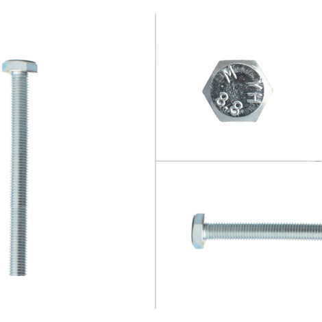 Boulon hexagonal galvanisé M10 x 110 mm - 50 pièces (1/2)