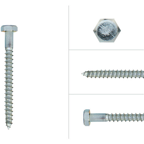 Tirefond galvanisé M6 x 65 mm - Par 200 pièces (1/3)