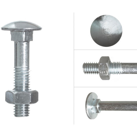 Boulon TRCC galvanisé M10 x 50 mm - 100 pièces (1/3)