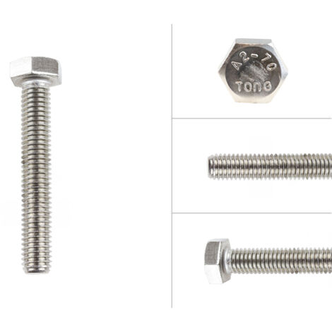 Boulon hexagonal inox M8 x 50 mm - 100 pièces