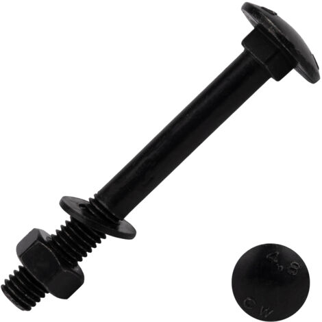 12 Boulons De Transport Galvanisés 5/8-11 X 8 Pouces - Avec écrous Et Rondelles Plates - Lot Complet