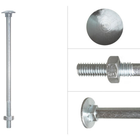 Boulon TRCC galvanisé M6 x 120 mm - 100 pièces (1/2)