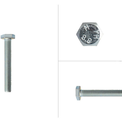 Boulon hexagonal galvanisé M10 x 70 mm - 100 pièces (1/2)