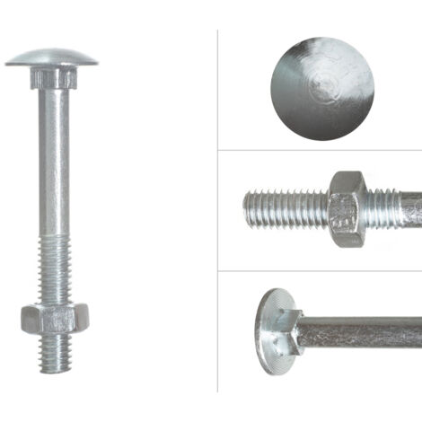 Boulon TRCC galvanisé M6 x 50 mm - 200 pièces (1/2)