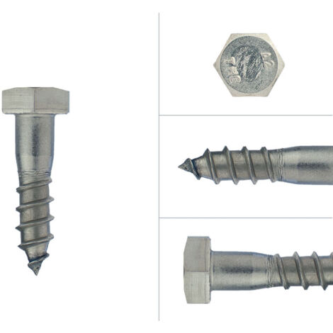 Tirefond inox M8 x 30 mm - Par 100 pièces (1/2)