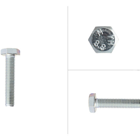 Boulon hexagonal galvanisé M10 x 50 mm - 100 pièces (1/2)