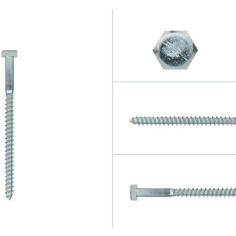 Tirefond galvanisé M6 x 90 mm - Par 100 pièces (1/3)