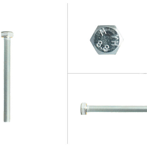 Boulon hexagonal galvanisé M8 x 90 mm - 100 pièces (1/2)