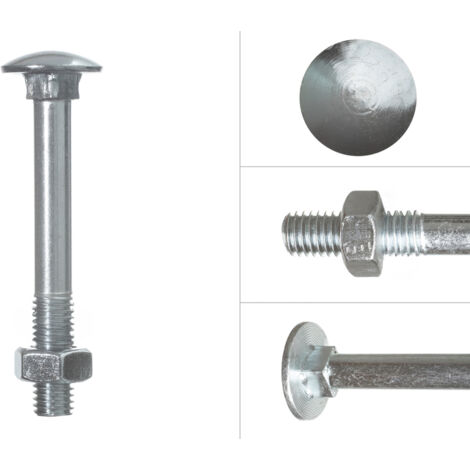 Boulon TRCC galvanisé M10 x 80 mm - 100 pièces (1/3)
