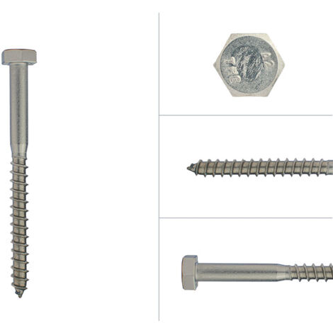 Tirefond inox M10 x 120 mm - Par 50 pièces (1/2)