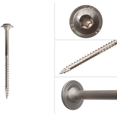 Vis à tête disque en inox A4 6 x 80 mm Torx 25 - Boîte 100 pièces (1/3)