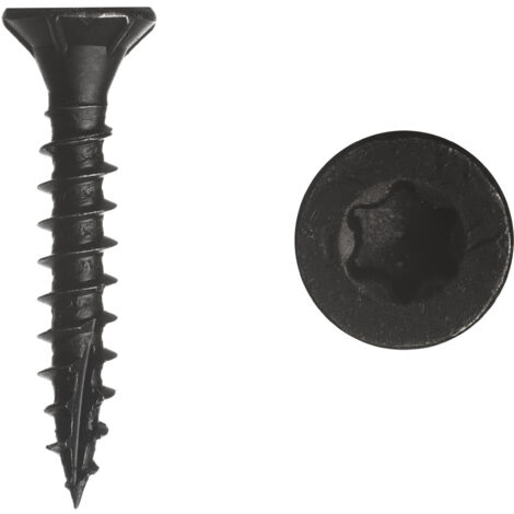 Lot De 50 Vis à Bois Torx Drenky - M3 X 16 Mm - Acier Inoxydable - Noires - Autotaraudeuses