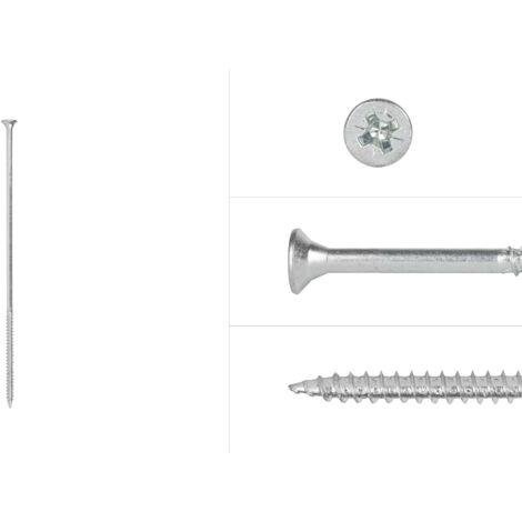Vis pour panneaux agglomérés d'aggloméré jaunes Zinc 6 x 200 mm Pozidrive Filet à tête fraisée - 100 Vis (1/3)