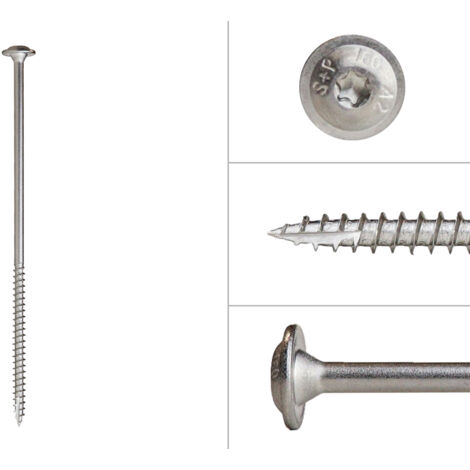 Vis à tête disque en inox A4 6 x 160 mm Torx 25 - Boîte 100 (1/2)
