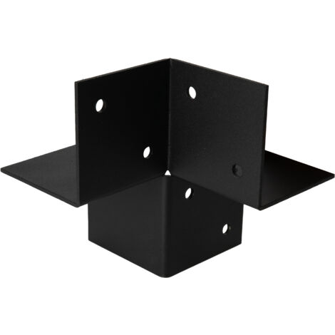 Wovar – Connecteur d'angle noir pour poteaux 9 x 9 cm – Fixation robuste pour pergola – Dimensions 85 x 85 mm – Pour poteaux jusqu'à 11 x 11 cm