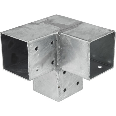 Wovar – Connecteur d'angle pour poteaux 7 x 7 cm en acier galvanisé – Fixation robuste pour pergola – 9 trous de vis pour montage facile