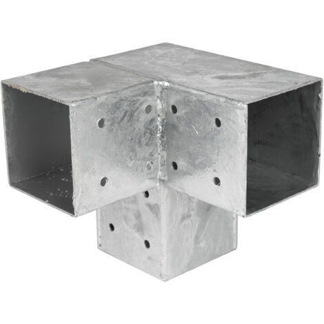 Wovar – Connexion d'angle pour poteaux 9 x 9 cm en acier galvanisé – 12 trous de vis pour fixation – Résistance accrue pour constructions extérieures