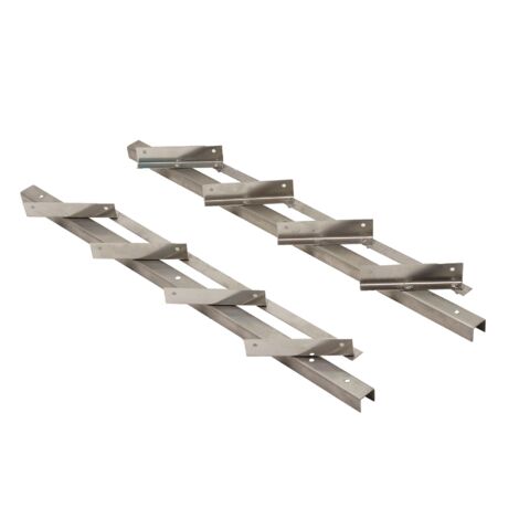 Wovar – Lames orientables Flex Fence inox 50 cm – Accessoire pour poteau – 2 pièces – Rails en acier inoxydable pour lames de bois dur