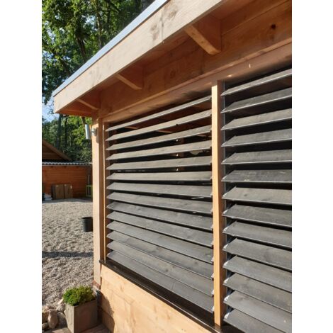 Wovar – Lames orientables Flex Fence en acier inoxydable 220 cm – Lot de 2 rails – Fixation avec vis fournies – Compatible bois dur et pin imprégné
